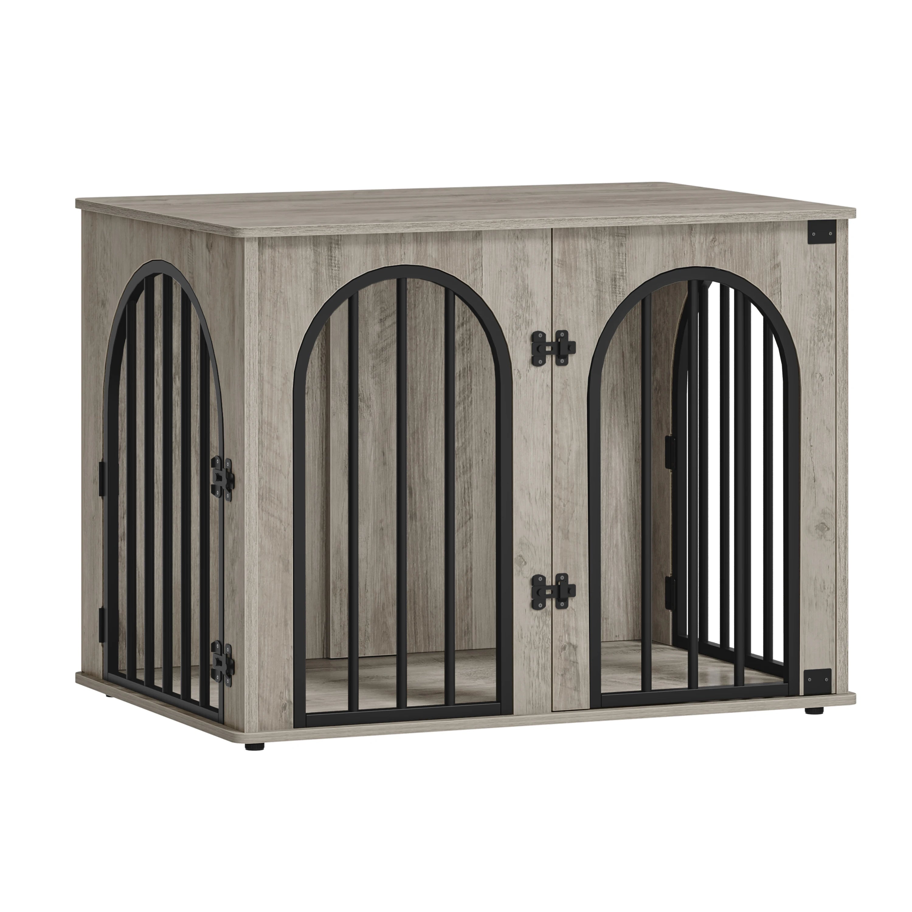 Klatka kennelowa  – mebel 2w1 z łukowymi drzwiami