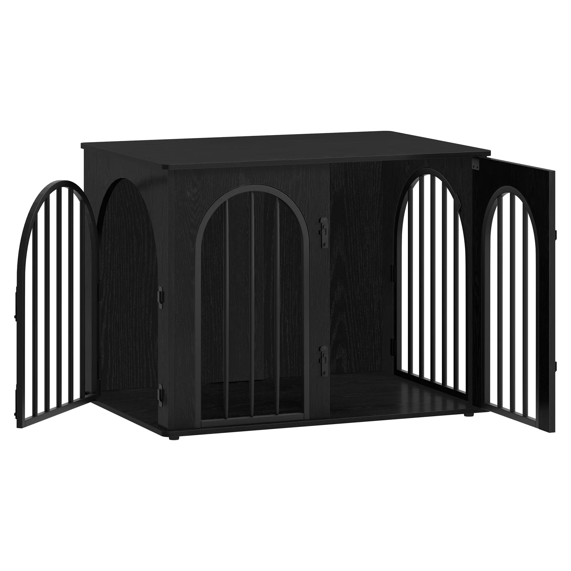 Klatka kennelowa  – mebel 2w1 z łukowymi drzwiami