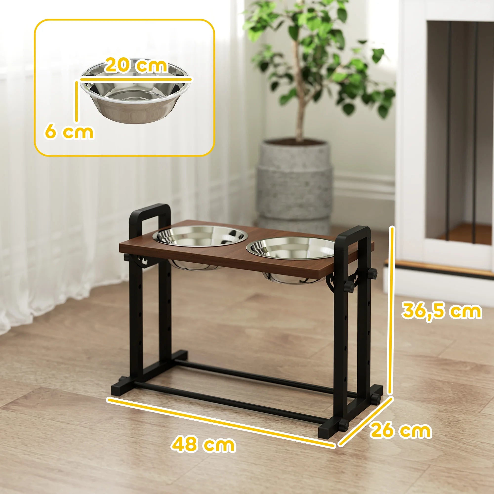 Miski metalowe na stojaku