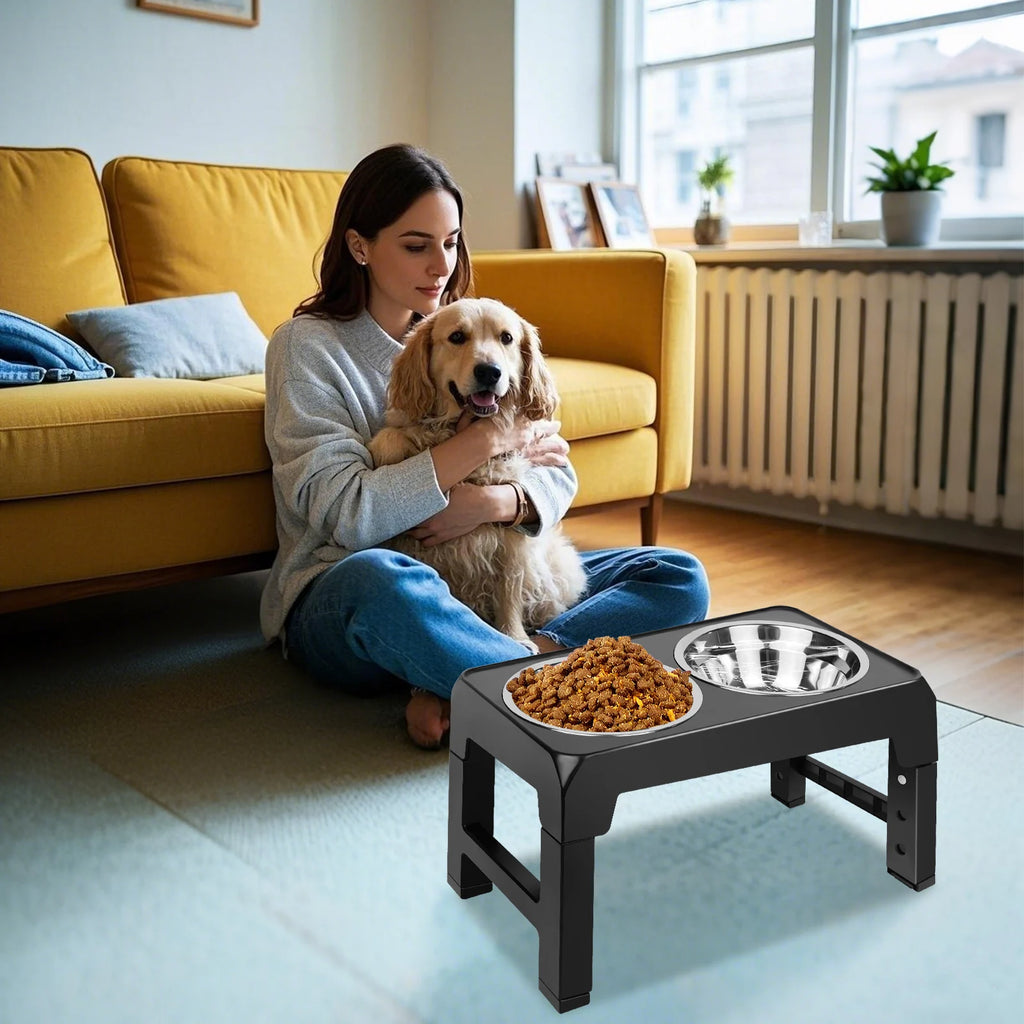 Miski metalowe na stojaku