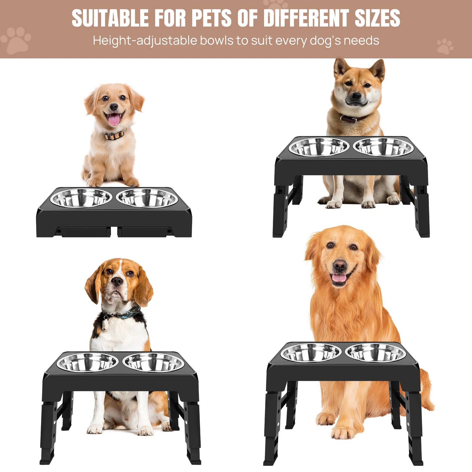 Miski metalowe na stojaku