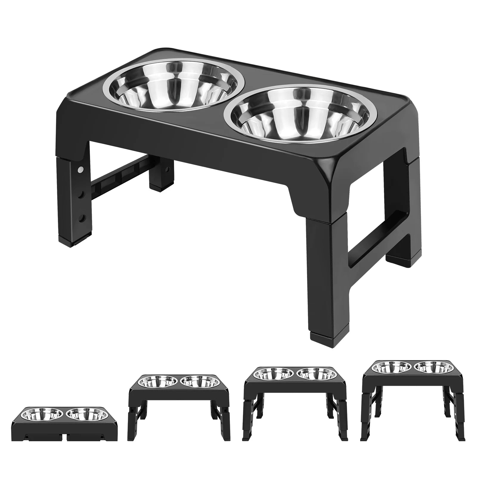 Miski metalowe na stojaku