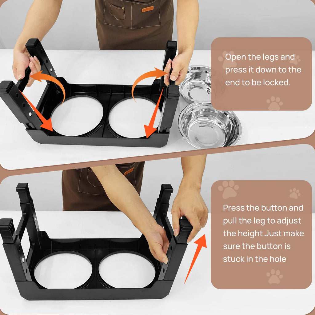 Miski metalowe na stojaku