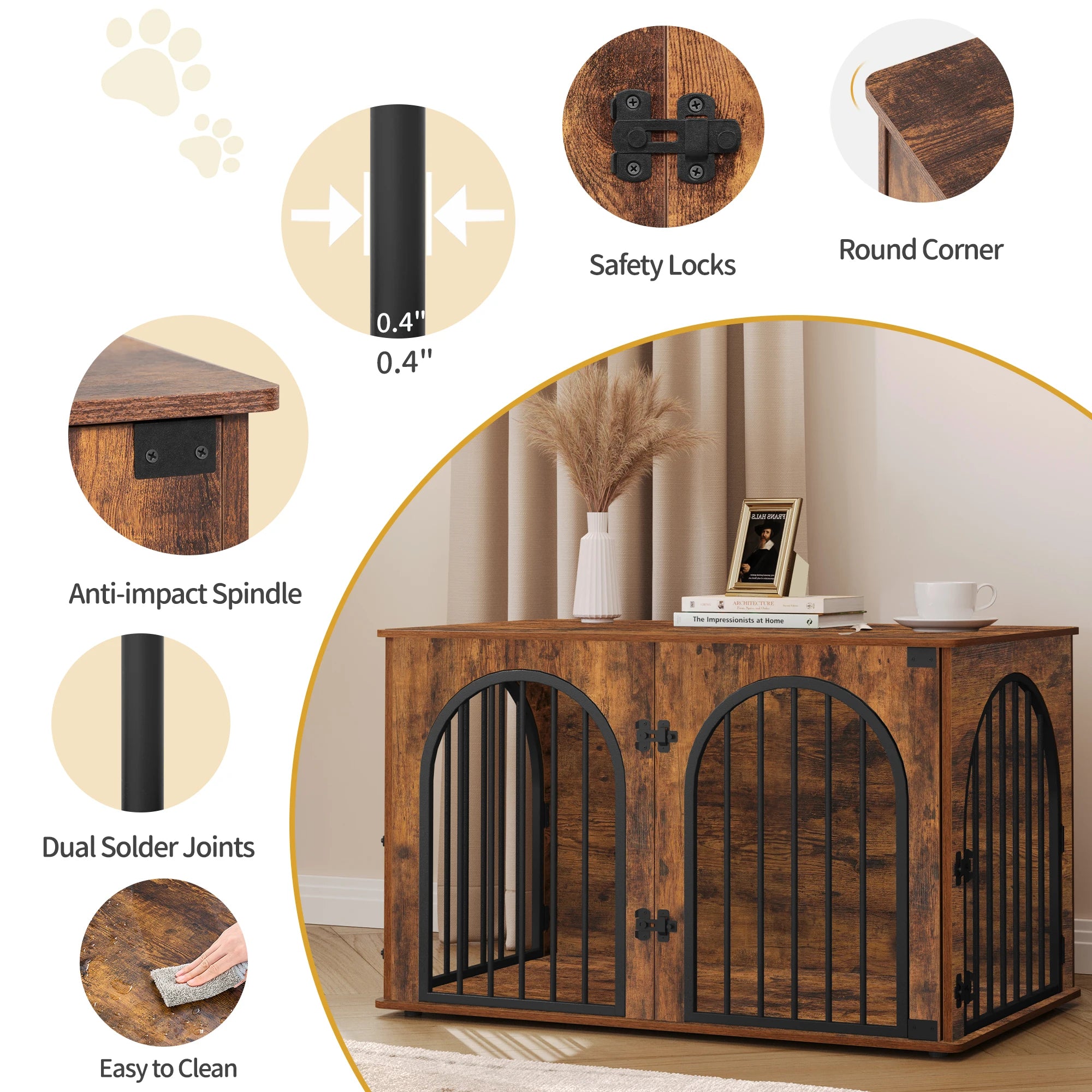 Klatka kennelowa – mebel premium z łukowymi drzwiami