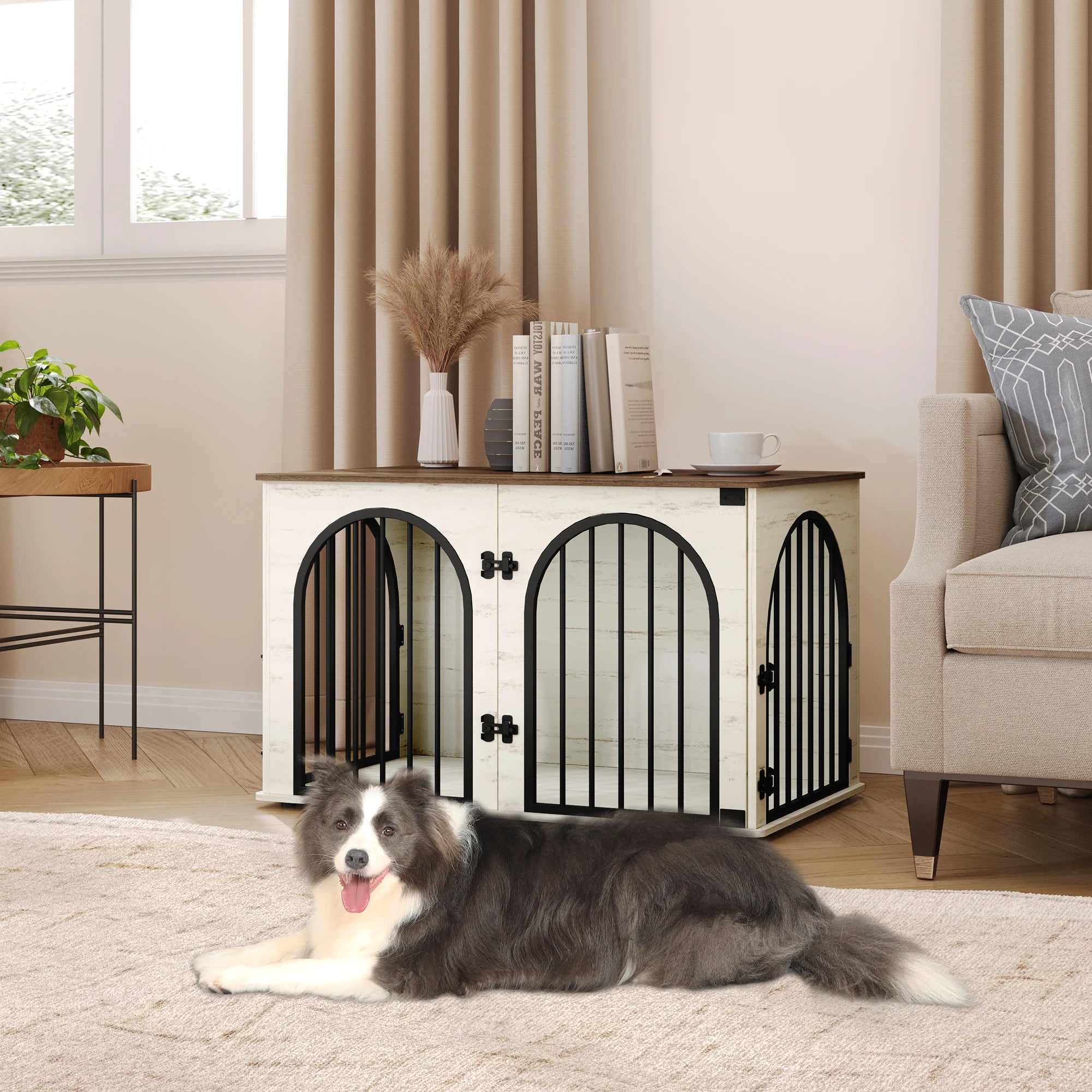 Klatka kennelowa – mebel premium z łukowymi drzwiami