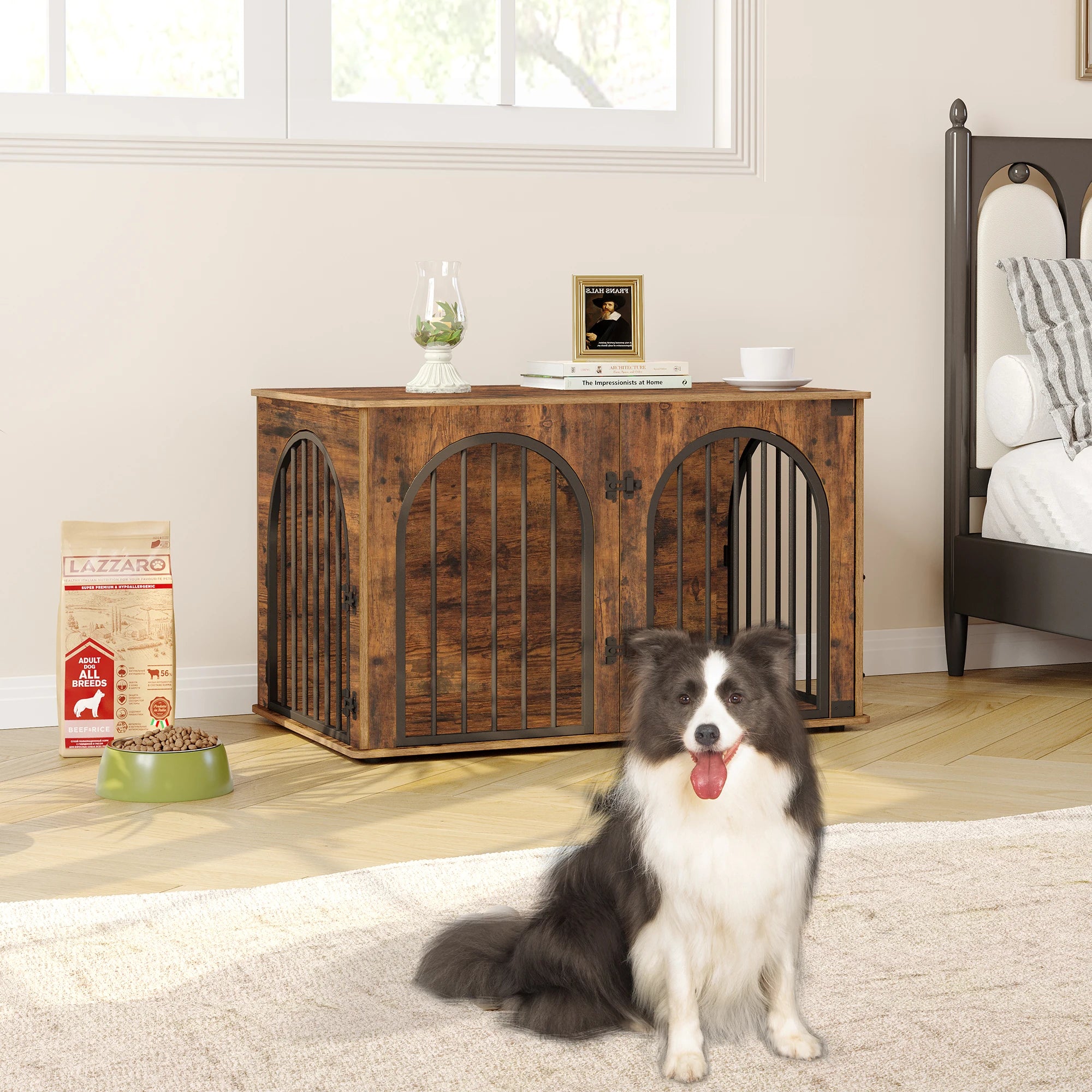 Klatka kennelowa – mebel premium z łukowymi drzwiami