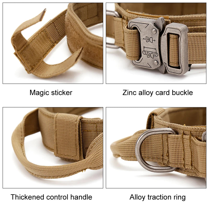 Tactical Dog Collar Set Adjustable Nylon Military Dog Collar Leash For Training Medium Large Dogs German Shepherd Pet Products
